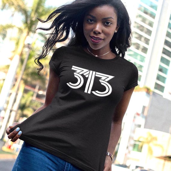 313 Retro Women's Fitted T-Shirt - Detroit State™