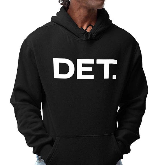 DET Detroit City Abbreviation Graphic Hoodie, Minimalist Essential