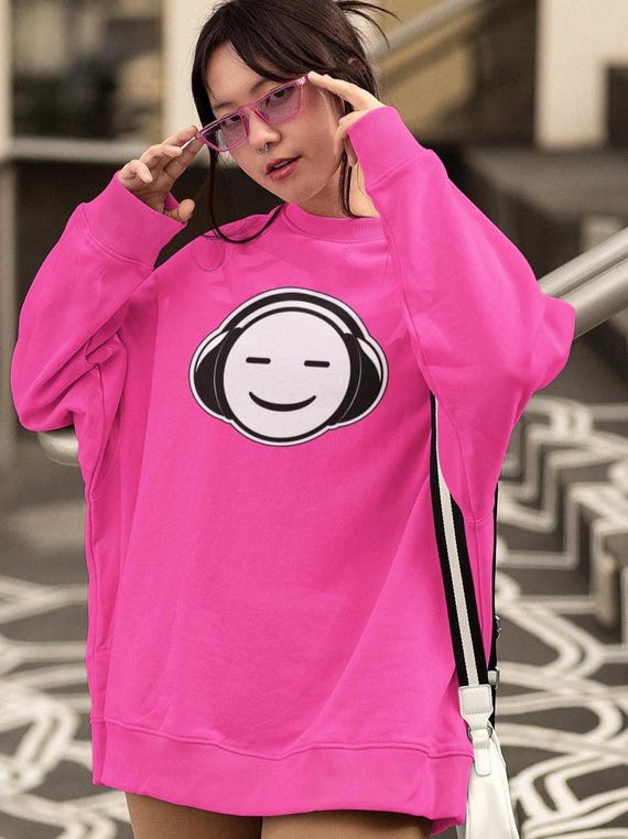 Music Happy Place Face Crewneck Sweatshirt