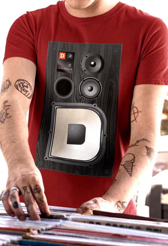 Detroit Techno Retro D Shaped Speaker T Shirt, Techno House Music
