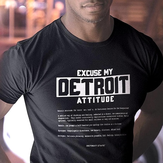 Detroit Attitude T-Shirt, Classic Retro Style Hometown Graphic Shirt