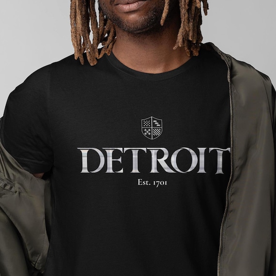 Detroit Luxury Streetwear Shirt, Premium Graphic Tee, Aesthetic 313 Motor City Apparel, Minimalist Detroit Unisex Clothing, Est 1701 Fashion