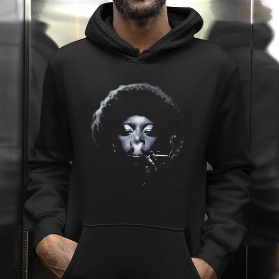 Afro Woman Smoking, Retro Vintage Girl Hoodie