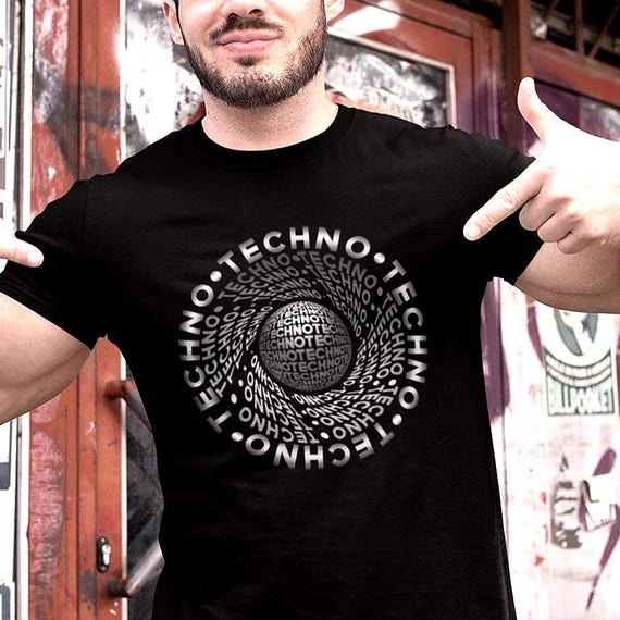 Techno Music Speaker Calligram Art Unisex T-Shirt