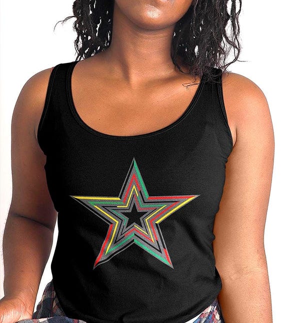 Black Pride Pan African Star Graphic, Minimalist Juneteenth Tank Top