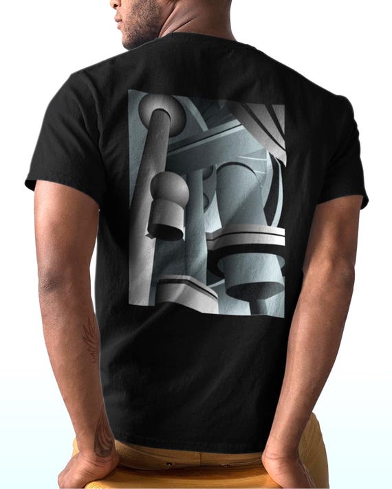 Detroit Ren Cen Atrium Abstract Back Design Art T-Shirt - Detroit State™