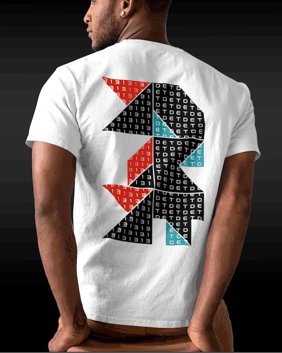313 Detroit Block Abstract Techno Design Front Back - Detroit State™