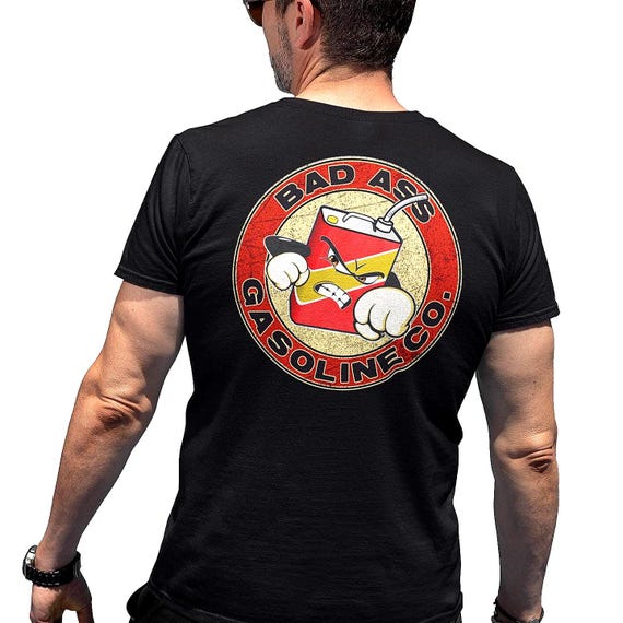 Gas Can T-Shirt Back Design Bad Ass Gasoline Men/Unisex | Detroit State