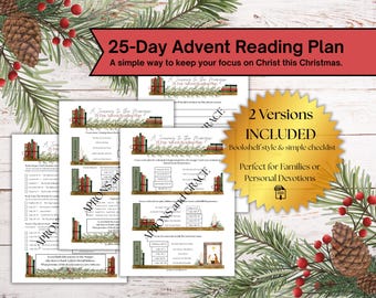 25-Day Advent Reading Plan | Christmas Bible Study Printable |  Scripture Devotional PDF | Digital Download