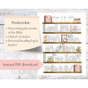 Bible Reading Tracker Printable: Bookshelf Checklist (PDF Download)