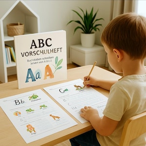 Printable Alphabet Worksheets A-Z – Preschool & Daycare | Learn Letters PDF | ABC Exercises for Elementary School | German Learning Materials