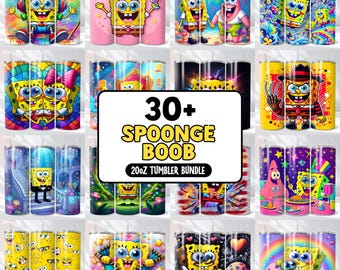 30+ Sponge Bob 20oz Tumbler Wrap Bundle | Dynamic Hero PNG Digital Download