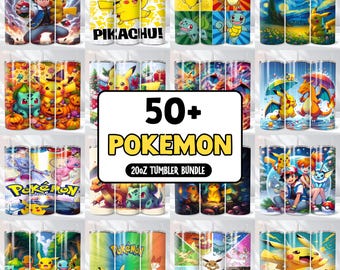 Pokemon Tumbler Wrap Bundle, 20oz Skinny Tumbler Wrap, 20 oz Tumbler Png Sublimation Design, Instant Download