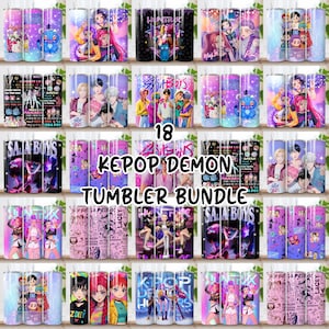 Envoltura para vaso Huntrix Kpop Demon Hunters, vaso Kpop Demon Hunter de 20 oz (sublimación PNG, descarga digital), envoltura delgada para vaso Huntrix de 20 oz