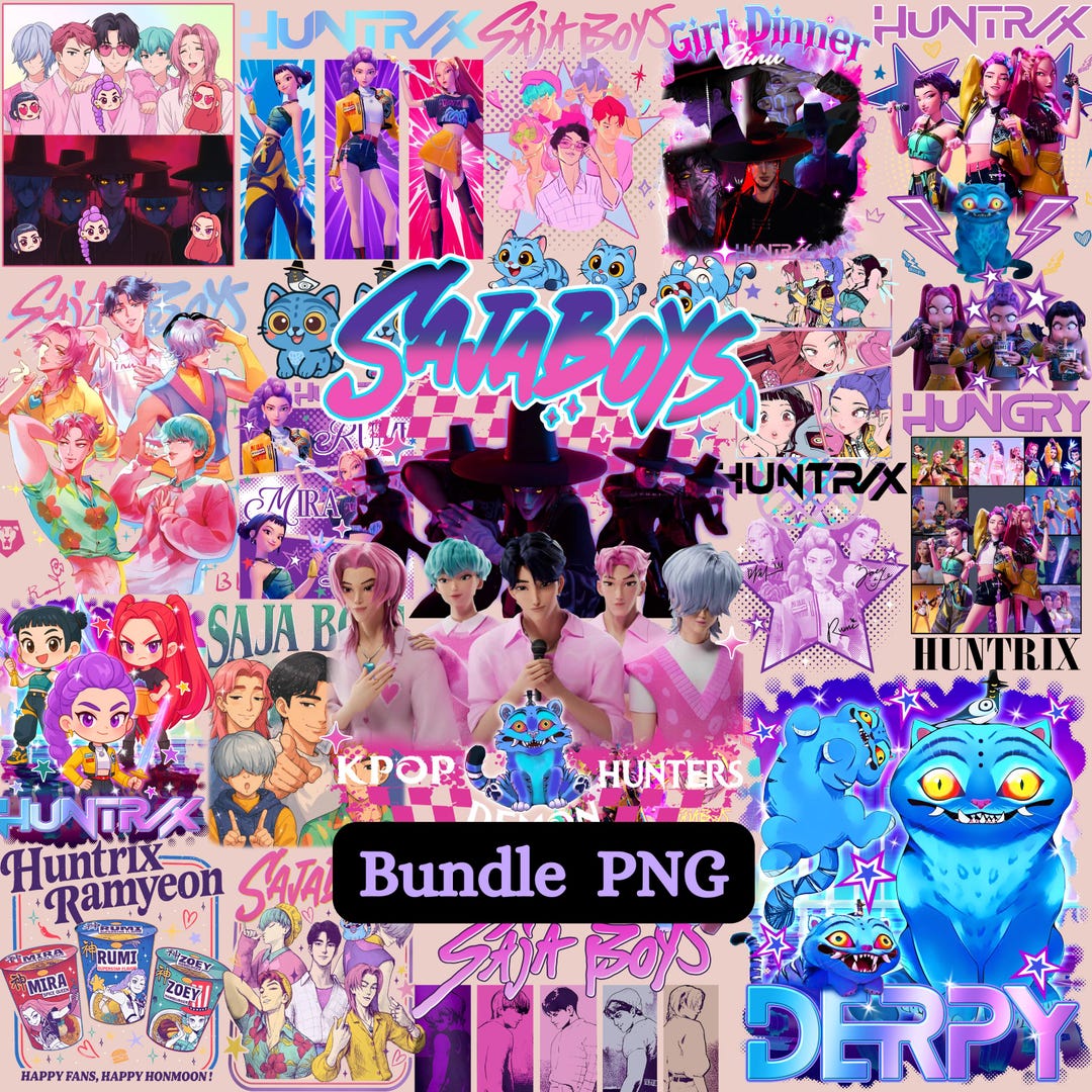 HUNTRIX Kpop Hunters Demon PNG, Kpop Idol Group Shirt Design, Mira