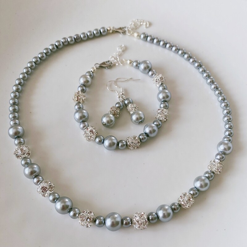 Clear Crystal Buckle Gray Pearl main image 1