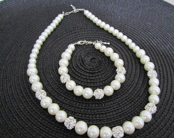 Ivory Pearl Wedding Jewelry Set, Gift For Her, Custom Wedding Jewelry, Bridesmaids Gift, Handmade Custom Jewelry