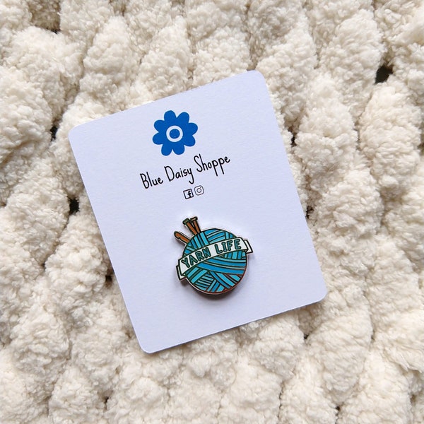 SECOND quality, Yarn Life Enamel Pin, Enamel Pin, Crochet Pin, Knitter Pin, Yarn Pin, Crochet Hook, Knitting Needles, Hard Enamel Pin