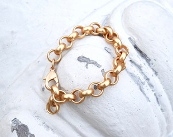 Chunky Matte Gold Chain Bracelet