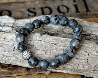 Pave & Marbled Labradorite Bracelet