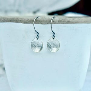 Hammered Dotted Silver Earrings