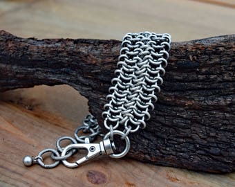 Pewter Chain Cuff Bracelet