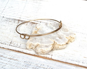 14k Gold Filled Adjustable Bangle Bracelet