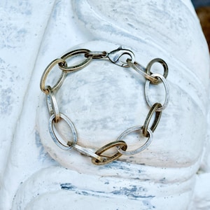 Oxidized Pewter Large Link Bracelet
