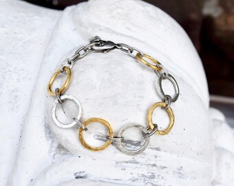 Silver & Gold Circle Bracelet