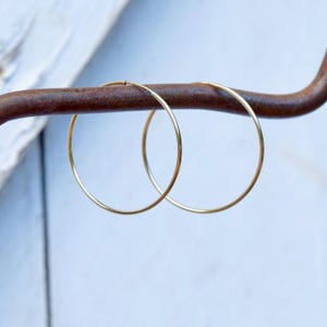 Gold Filled Endless Hoop Earrings - 2 Inch