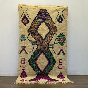 Geometric Custom, Beni Ourain Rug, Living Room Rug, Handwoven Wool Carpet, Soft Shaggy Texture, Premium Moroccan Decor, Custom Sizes