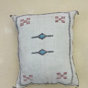 Moroccan Cactus Silk Pillow Cover  Handwoven Sabra Cushion  Decorative Throw Pillow Case