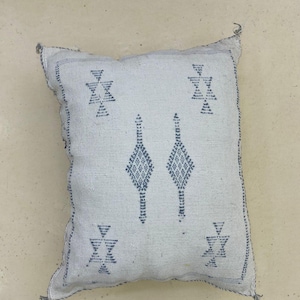 Cactus Silk, Soft Throw, Moroccan Pillow, Handcrafted Knotted Cushion, Luxury Boho Decor, Elegant Texture, Unique Home Accent