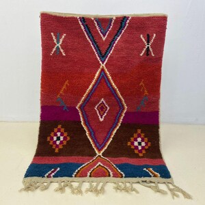 Bohemian, Rug, Beni Ourain, Custom Wool Carpet, Geometric Design, Soft Shaggy Texture, Handmade Moroccan Decor for Living Room