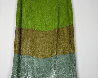 Gianfranco Ferre Vintage Sequin Silk Skirt size Medium - 90s Catwalk Runway Piece RARE