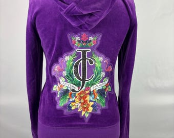 Juicy couture vintage Y2K trainingspak hoodie velours paars maat Medium UITSTEKEND!