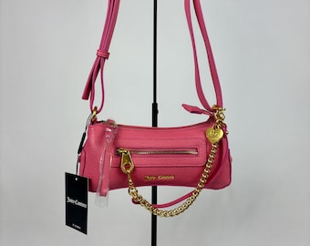 Juicy couture vintage y2k pink bag shoulder or crossbody with gold charm and chain BRAND NEW with tags!!!