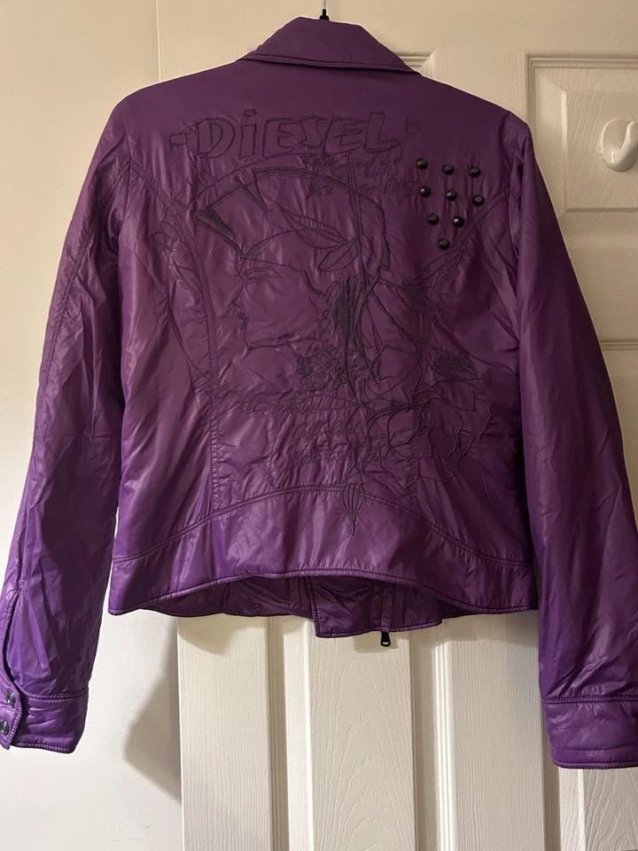 Diesel Y2K Purple Nylon Biker Jacket - Size M - Super Rare - Etsy