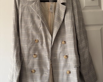 Free People Vintage blazer jacket check size M brand new with tags! RpR 158