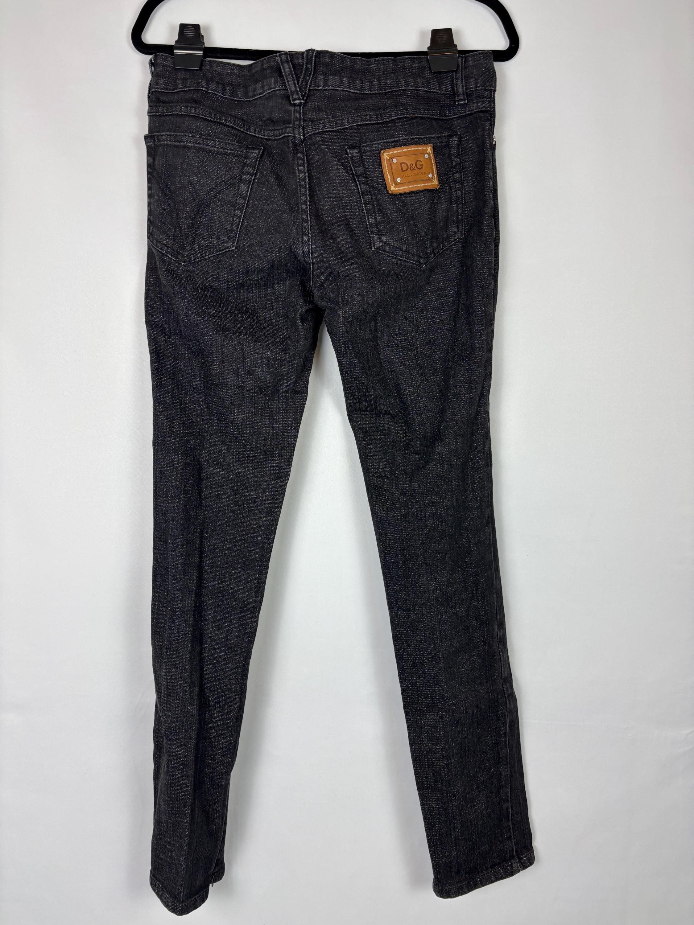 Dolce Gabbana Black Jeans Vintage Y2k W29 Uk10 Medium Excellent