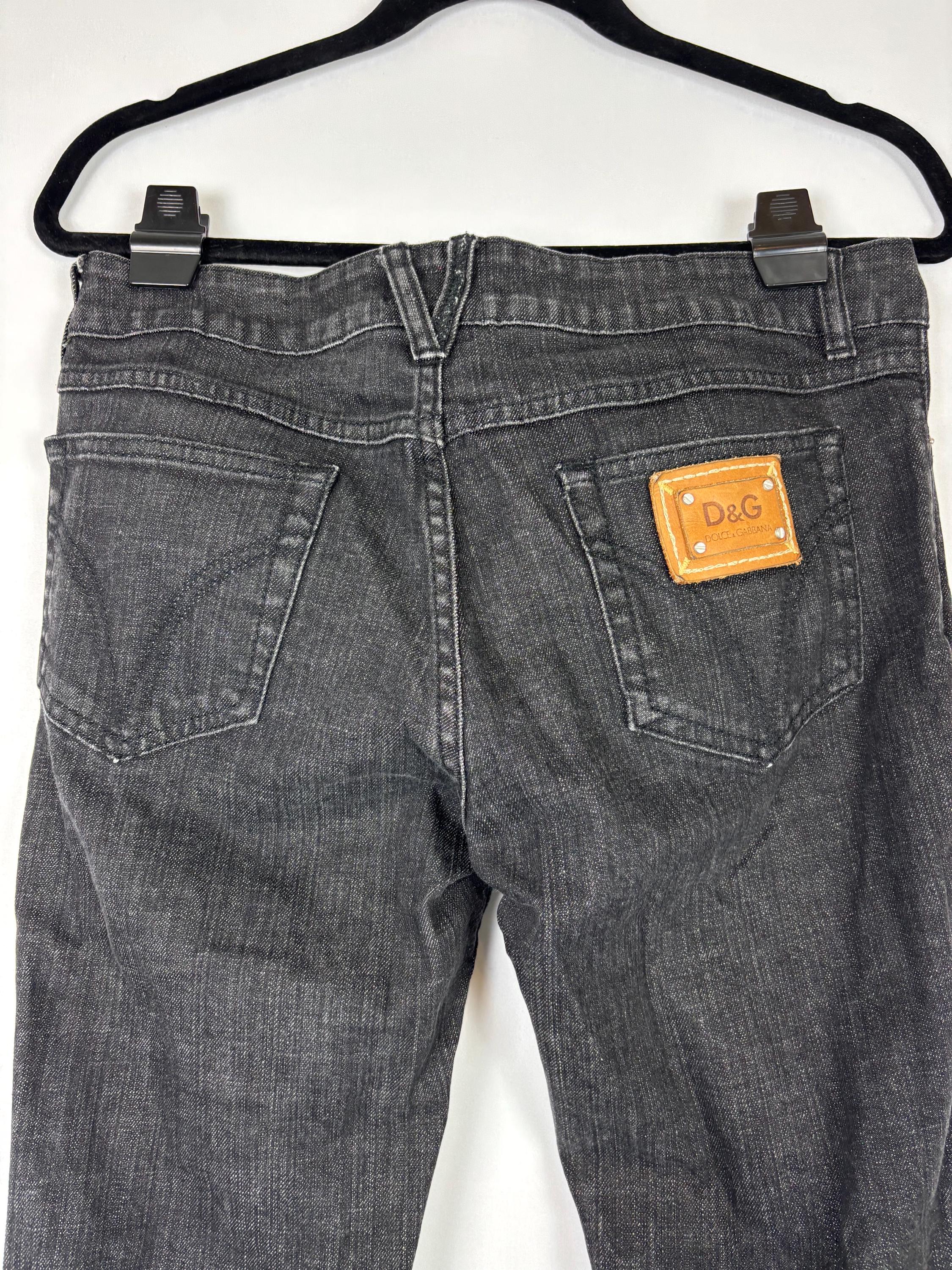 Dolce Gabbana Black Jeans Vintage Y2k W29 Uk10 Medium Excellent