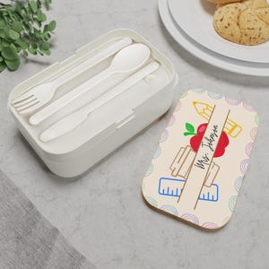 Personalized Bento Lunch Box: Custom Meal Prep Container with Cutlery