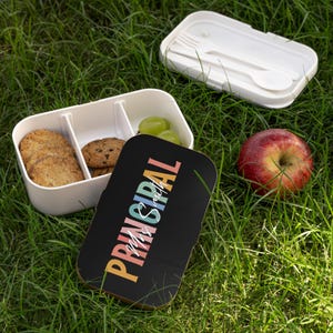 Personalized Principal Bento Lunch Box for School, Custom Meal Prep Container, Teacher Gift, Colorful Food Storage, Stylish Reusable Box