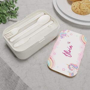Personalized Unicorn Bento Lunch Box, Kids Lunchbox, Custom Food Container, Back to School, Unicorn Themed Gift, Girls Lunch Box