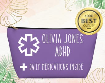 Personalized ADHD Medication Pouch: Daily Meds Travel Case