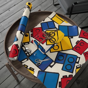 Colorful LEGO-Inspired Wrapping Paper | Fun Gift Wrap for Kids&#39; Birthdays, Holidays, Baby Showers, Special Occasions, Parties