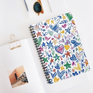 Colorful Hearts Spiral Notebook - Fun, Creative Journal for Kids, Back to School Supplies, Gift for Students, Art Sketchbook