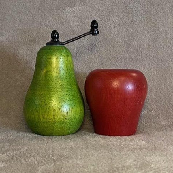 Vintage Pear and Apple Salt & Pepper Shaker/ Grinder MCM
