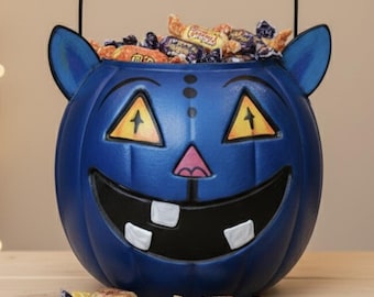 Cesta de Halloween de cazadores de demonios del K-Pop / Bolsa de dulces de truco o trato / Regalo de cosplay de anime para niños / Cubo de Halloween personalizado