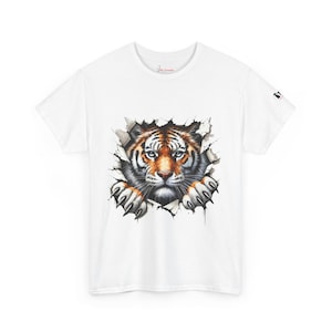 Tiger Unisex Heavy Cotton Tee, Nature Lover Shirt, Animal Graphic Tee, Gift for him, gift for her, Tiger lover gift, Majestic Tiger